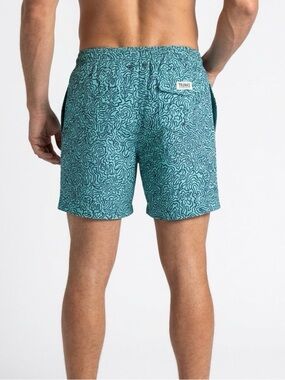 Trunks Surf & Swim Co Men’s Mesh Swim Trunks Size Med Quick Dry Blue Geometric